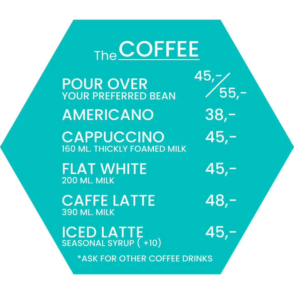 The Coffee Menu in the Artisan