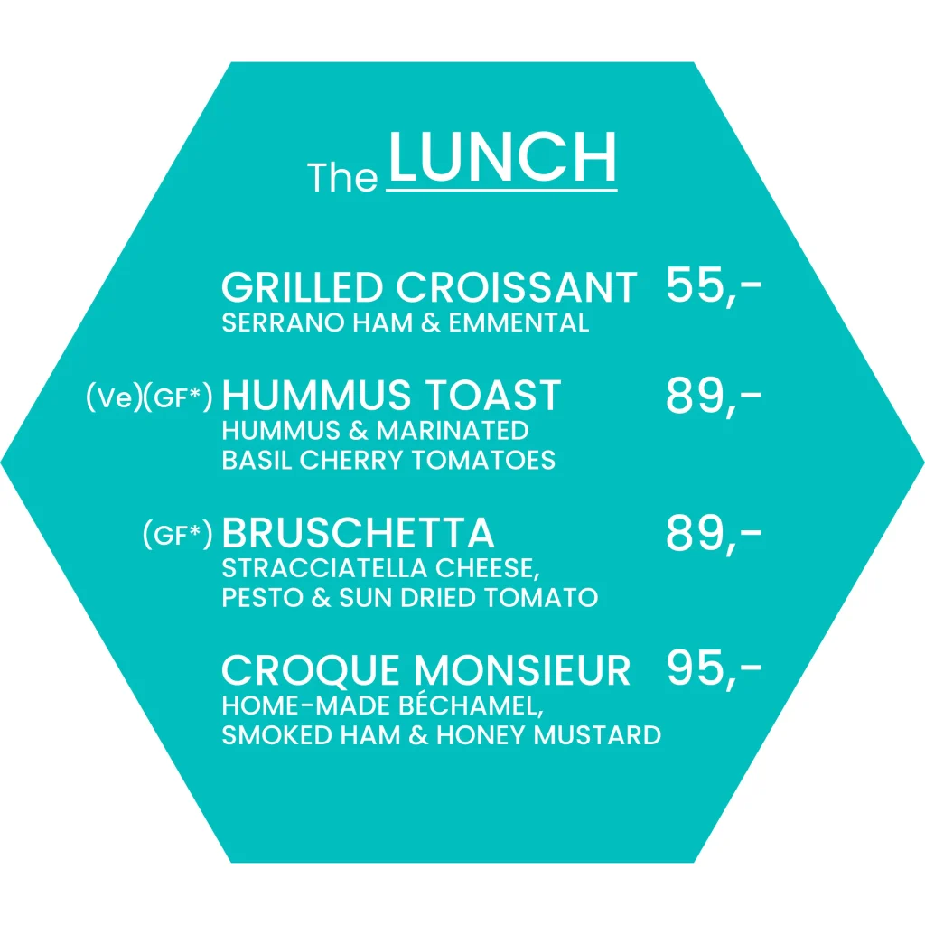 The Lunch menu in the artisan