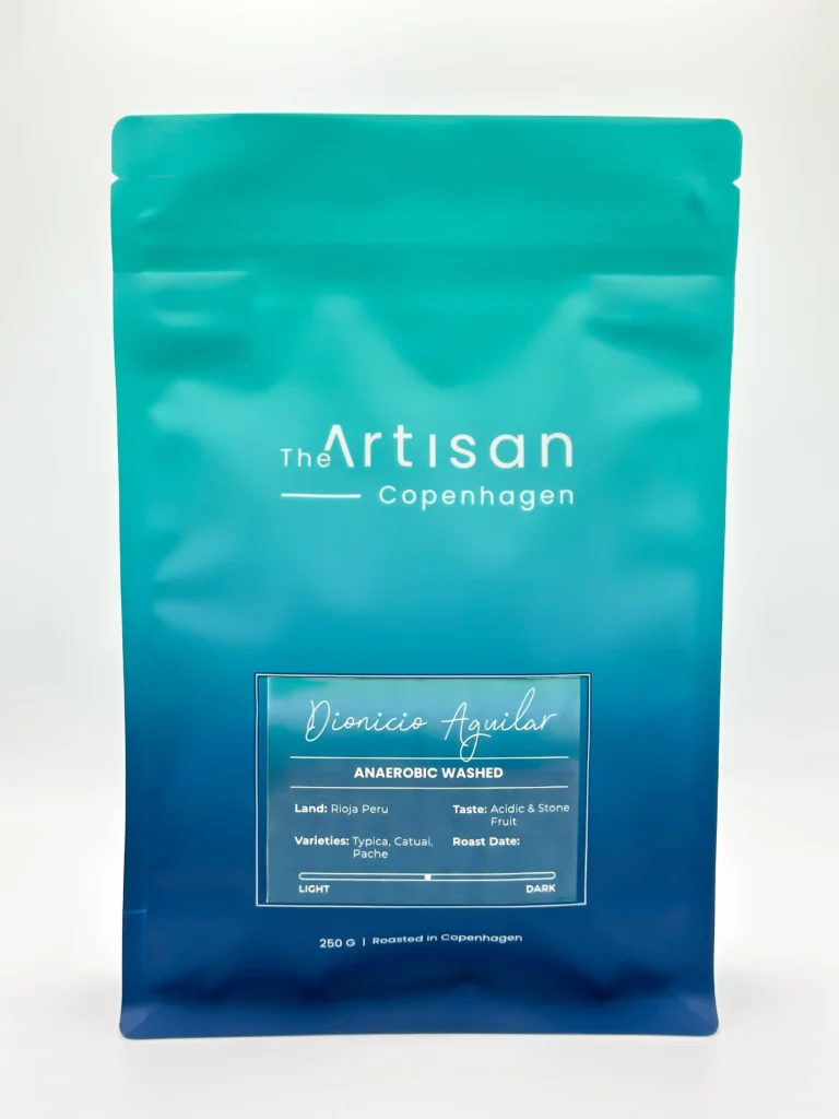 The Artisan DA Washed Medium Roasted coffee beans 250g bag on white background