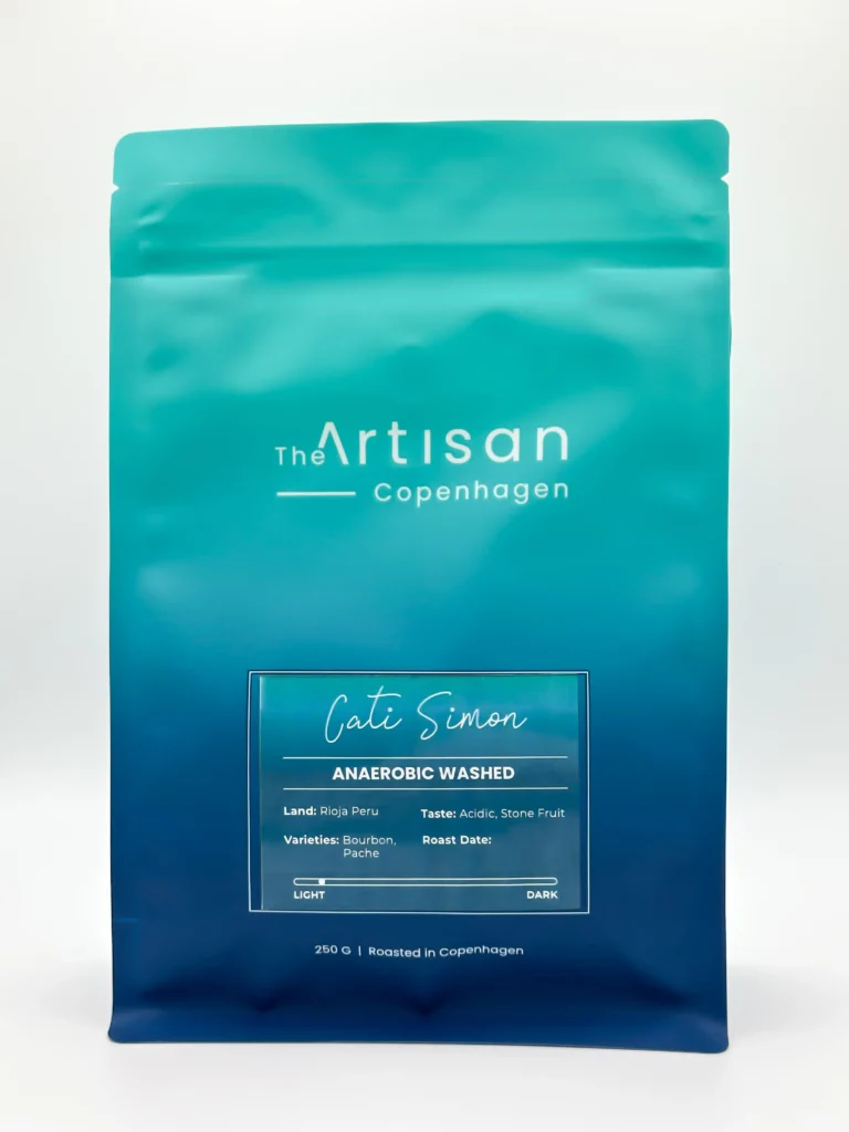 The Artisan CS Washed Anaerobic Light Roasted coffee beans 250g bag on white background