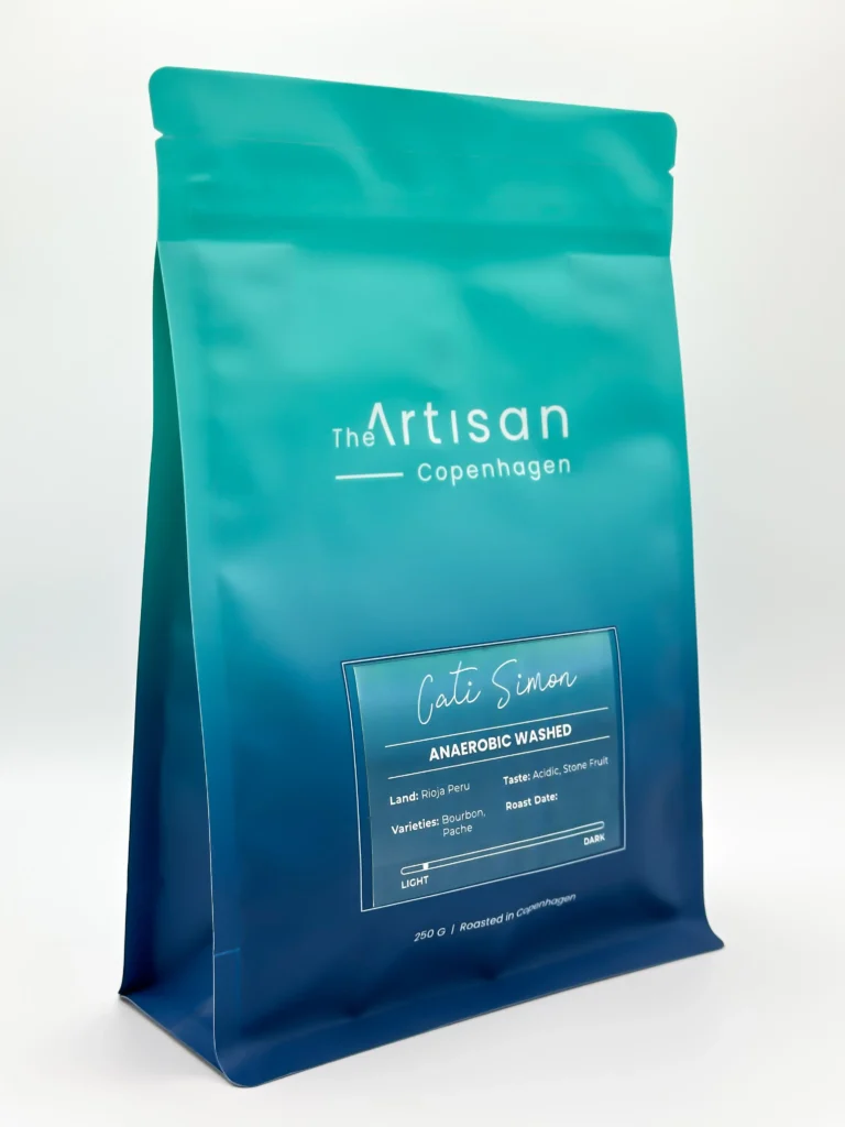 The Artisan CS Washed Anaerobic Light Roasted coffee beans 250g bag on white background